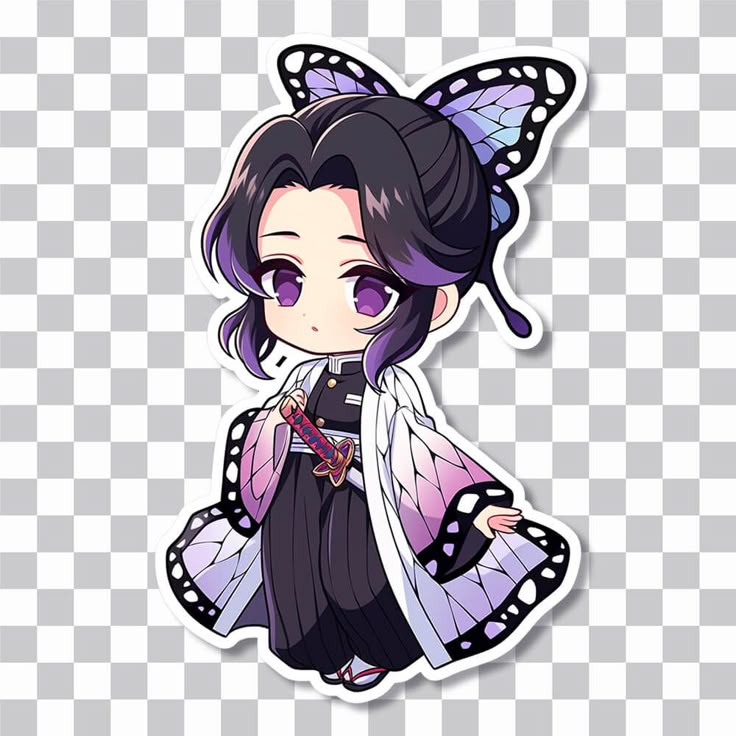 Kimetsu no Yaiba Cute Chibi Kochou Shinobu Sticker