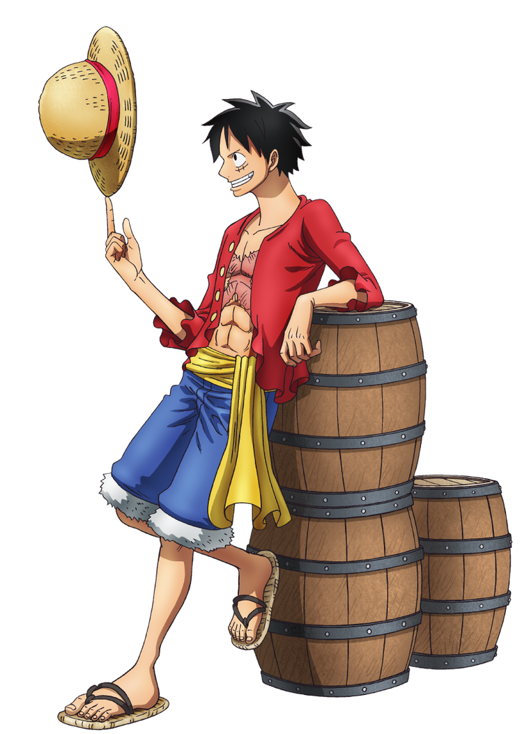 Hình ảnh Luffy tựa bình rượu rất ngầu