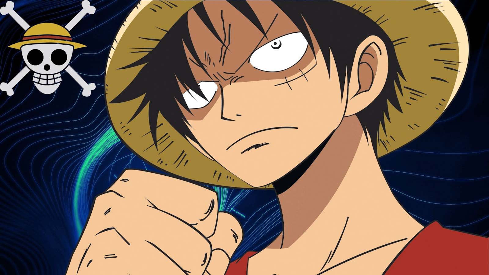 Hình ảnh Luffy với ánh mắt dữ tợn