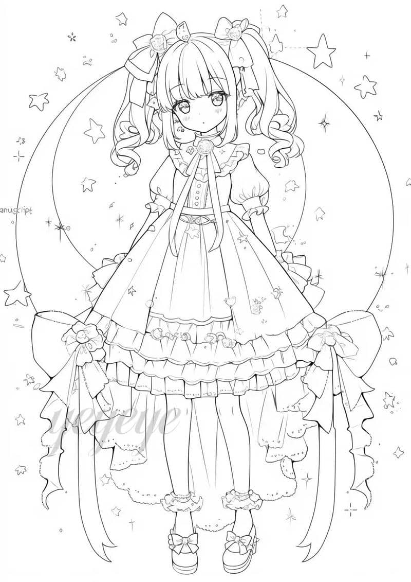tranh to màu anime chibi