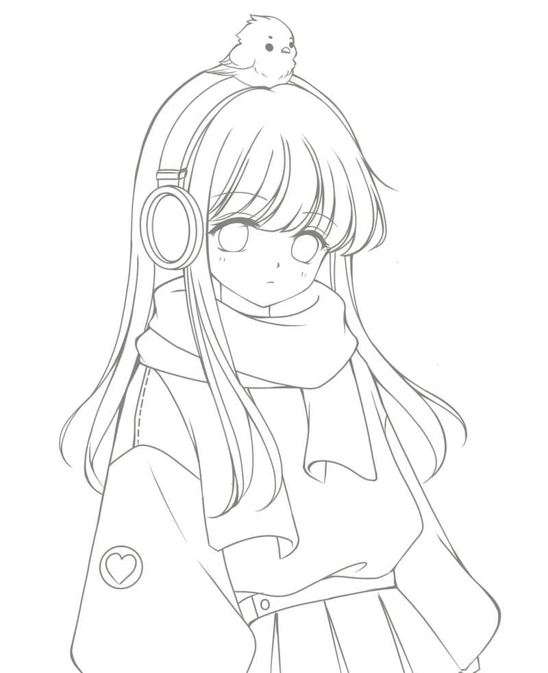 lạnh lùng tranh tô màu anime girl ngầu