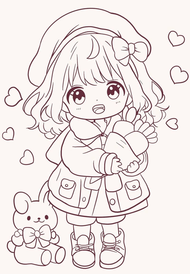 paper doll búp bê giấy tô màu anime