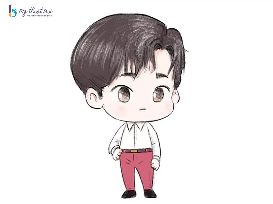Tô màu và hoàn thiện tranh vẽ chibi nam